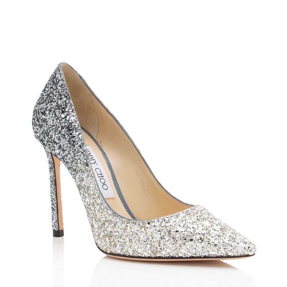 Jimmy Choo Glitter Romy Pumps - Size 7 / 37